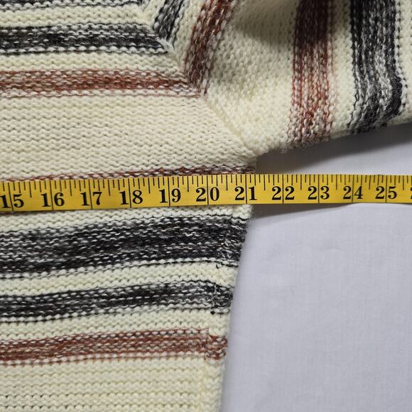 Vintage Silton Sweater Large Biege Brown Striped Knit Pullover 70s 80s - Picture 7 of 8